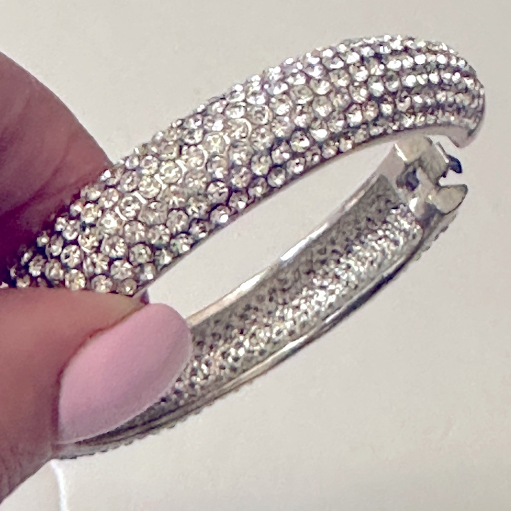 Sterling Silver/Crystal Cuff Bracelet.